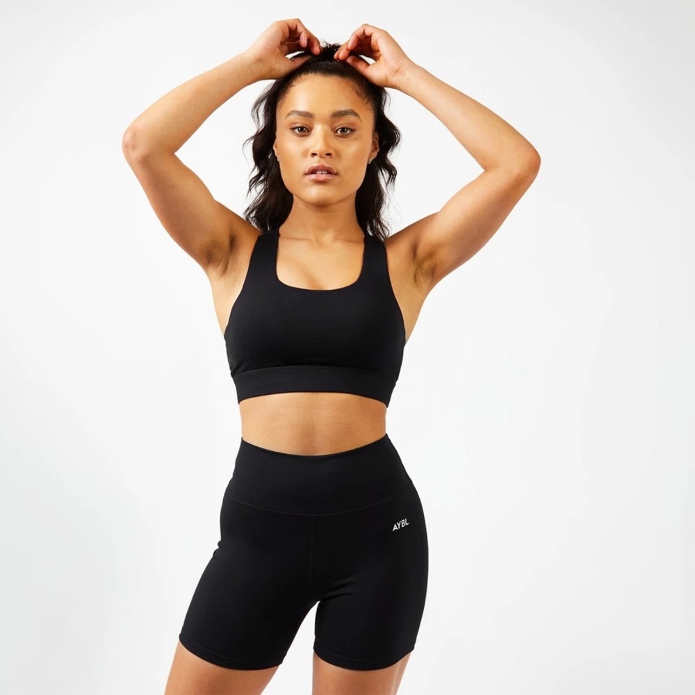 AYBL Core Sports Bra - Jet Black, size Large